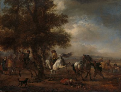 "ذا بوكينج جراي"، حوالي 1660-1665 (زيت على لوحة) بواسطة Philips Wouwermans أو Wouwerman