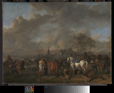 لوحة انتصار الفلاحين، حوالي عام 1665 (زيت على قماش) بواسطة Philips Wouwermans أو Wouwerman