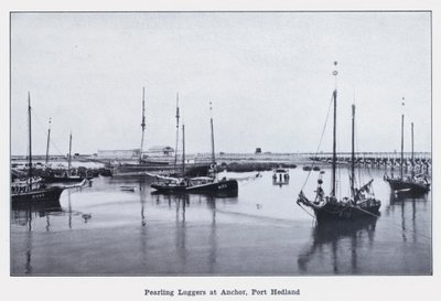Pearling Luggers at Anchor، Port Hedland (صورة b / w) بواسطة مصور فوتوغرافي استرالي