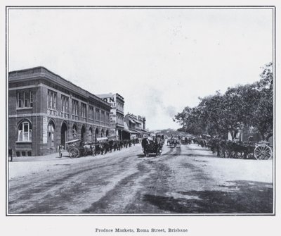 Produce Markets, Roma Street, Brisbane (b/w photo) بواسطة مصور فوتوغرافي استرالي