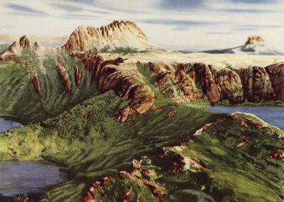 تسمانيا: Cradle Mount and Barn Bluff (صورة ملونة) بواسطة مصور فوتوغرافي استرالي