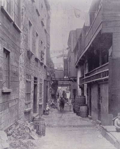 كندا: Little Champlain Street ، كيبيك (b / w photo) بواسطة المصور كندي