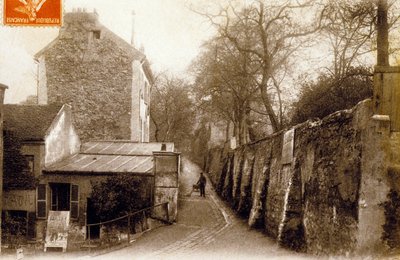 شارع سانت فنسنت ، مونمارتر ، باريس ، ج. 1900 (b / w photo) بواسطة مصور فوتوغرافي فرنسي