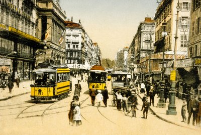 The Cannebiere with Tramways ، مرسيليا ، فرنسا ، ج. 1900 (صورة) بواسطة مصور فوتوغرافي فرنسي