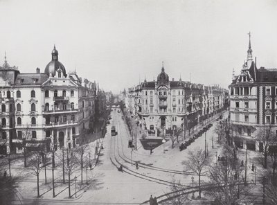 شارلوتنبورغ ، كورفورستيندام ، زاوية Uhland- و Grolmann-Strasse (صورة b / w) بواسطة مصور فوتوغرافي ألماني
