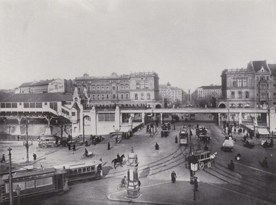 Hallesches Tor mit Hochbahn-Bahnhof (b / w photo) بواسطة مصور فوتوغرافي ألماني