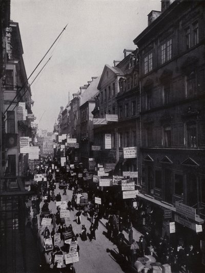 لايبزيغ: Petersstrasse خلال المعرض (صورة بالأبيض والأسود) بواسطة مصور فوتوغرافي ألماني
