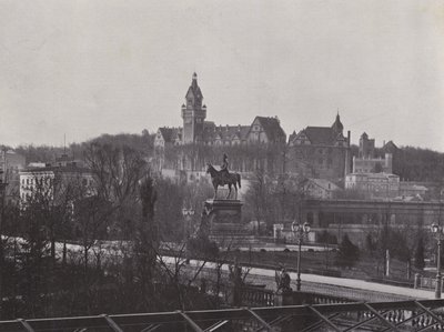 بوتسدام ، مدرسة الحرب والنصب التذكاري للقيصر فيلهلم ديس غروسن (صورة b / w) بواسطة مصور فوتوغرافي ألماني