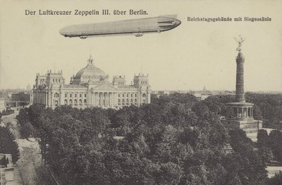 Zeppelin LZ III تحلق فوق برلين (صورة b / w) بواسطة مصور فوتوغرافي ألماني