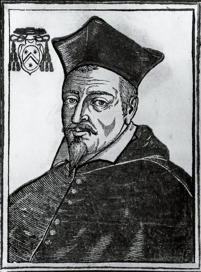 Portrait of Pierre de Berulle (1575-1629), French Catholic theologist and cardinal, print بواسطة بليز نيكولا لو سوير