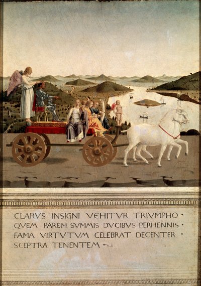 Diptych لانتصار Federico da Montefeltro و Battista Sforza (تمبرا على الخشب بواسطة بييرو ديلا فرانشيسكا
