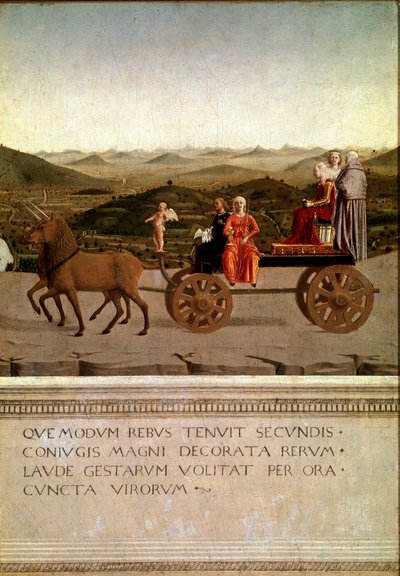 Diptych لانتصار Federico da Montefeltro و Battista Sforza ، التفاصيل (تمبرا على الخشب بواسطة بييرو ديلا فرانشيسكا