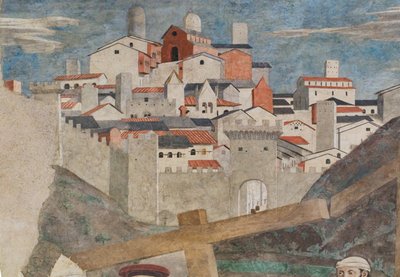 العثور على الصلبان الثلاثة والتحقق من الصليب، من قصص الصليب الحقيقي (لوحة جدارية) بواسطة بييرو ديلا فرانشيسكا