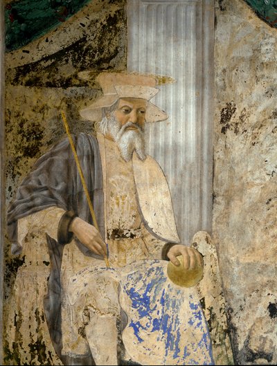 صورة لسيغيسموندو باندولفو مالاتيستا (1417-1468) في الصلاة قبل سان سيجيسموندو (سيجيسموندو). التفاصيل من القديس. فريسكو لبييترو دي بينيديتو دي فرانشيسكي دي بييرو ديلا فرانشيسكا (1422-1492) بواسطة بييرو ديلا فرانشيسكا