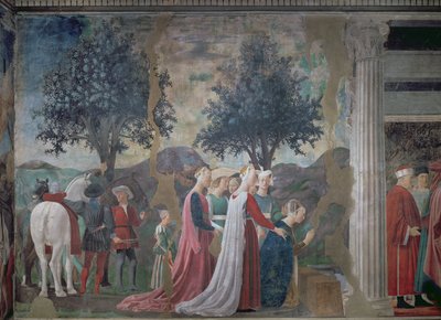 اكتشاف خشب الصليب الحقيقي ، من أسطورة دورة الصليب الحقيقي ، اكتمل عام 1464 (تفاصيل 58294) بواسطة بييرو ديلا فرانشيسكا