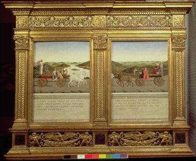انتصارات دوق فيديريكو دا مونتيفيلترو (1422-1482) وباتيستا سفورزا ، c.1465 (درجة الحرارة على اللوحة) بواسطة بييرو ديلا فرانشيسكا
