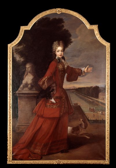 صورة بالحجم الكامل لماري أديلايد دي سافوا ، دوقة بورغوندي في قلعة فونتينبلو (1685-1712) دوفين دو فرانس. رسم ورشة عمل بيير جوبرت (1662-1744) بواسطة بيير (استوديو) جوبيرت