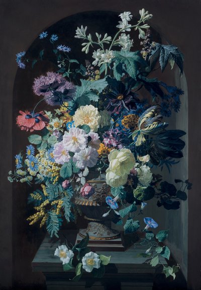 مزهرية زهور مع الميموزا ومزهرية زهور مع باقة عنب (نظير) بواسطة بيير أدريان شابال دوسرجي