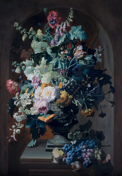 مزهرية زهور مع زهور الميموزا ومزهرية زهور مع باقة عنب (زوج) بواسطة بيير أدريان شابال دوسرجي