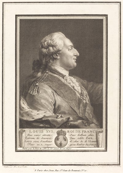 لويس السادس عشر ملك فرنسا بواسطة Pierre Adrien Le Beau after Benedict Alphonse Nicolet