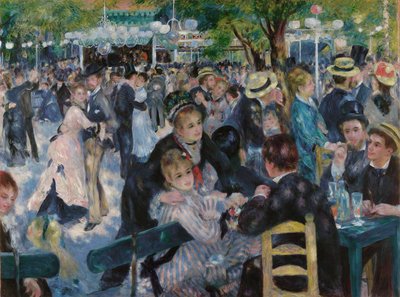 الرقص في Le Moulin de la Galette بواسطة بيير أوغست رينوار