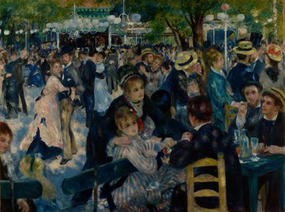 الرقص في Le Moulin de la Galette بواسطة بيير أوغست رينوار