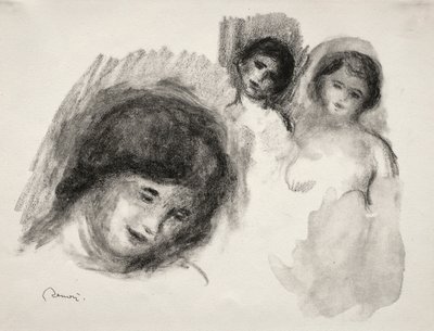 الحجر بثلاثة رسومات. بواسطة بيير أوغست رينوار