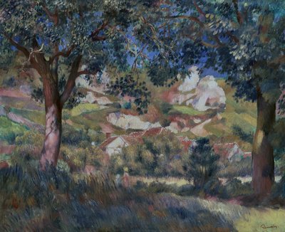 منظر طبيعي في La Roche Guyon ، حوالي عام 1887 (زيت على قماش) بواسطة بيير أوغست رينوار