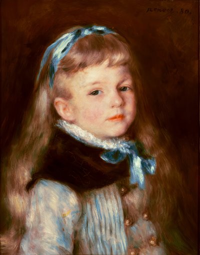 Mademoiselle Grimprel بشريط أزرق بواسطة بيير أوغست رينوار