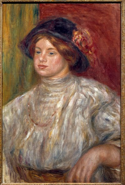 صورة لغابرييل مع القبعة ، حوالي عام 1915 (زيت على قماش) بواسطة بيير أوغست رينوار