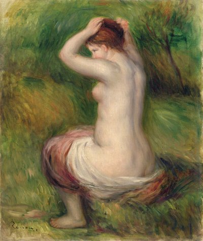 جالس عارية (زيت على قماش) بواسطة Pierre Auguste Renoir