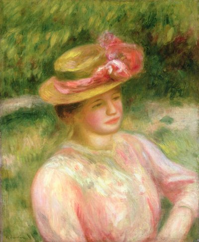 قبعة القش ، 1895 بواسطة Pierre Auguste Renoir