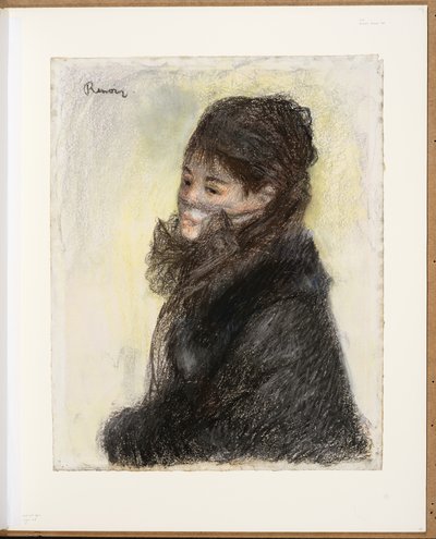 المرأة المحجبة حوالي 1877-1879 (طباشير ، باستيل ، ورق) بواسطة بيير أوغست رينوار