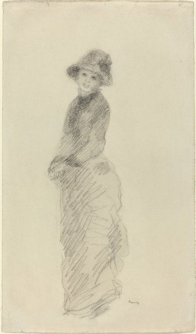 شابة واقفة ، ح. 1880. بواسطة بيير أوغست رينوار