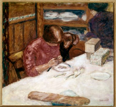 الداخلية امرأة مشغولة بالبقع المنزلية. لوحة لبيير بونارد (1867-1947) 1914 مجموعة خاصة بواسطة بيير بونارد