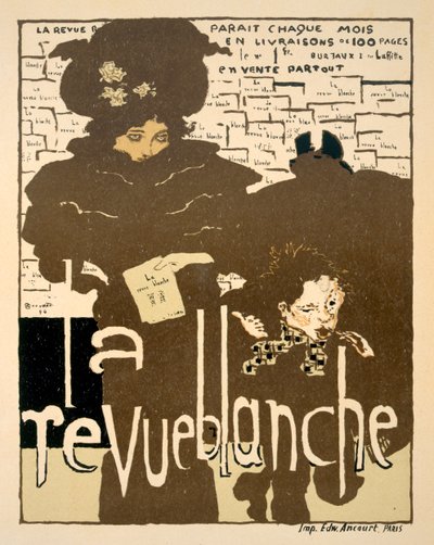 لا ريفو بلانش ، ملصق إعلاني عن العدد الأول من الشهر الشهري الشهير ، 1894 بواسطة Pierre Bonnard