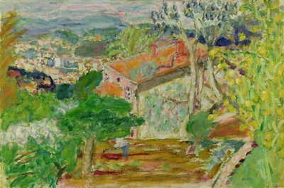 منظر طبيعي مع منزل أحمر ، ج .1942 بواسطة Pierre Bonnard