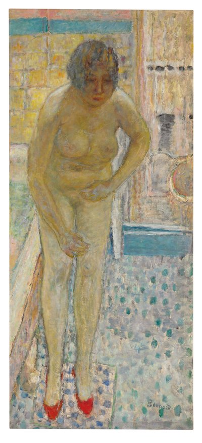 عارية مع النعال الحمراء ، 1932 (زيت على قماش) بواسطة Pierre Bonnard