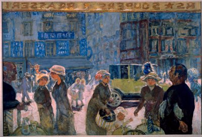 Place Clichy in Paris: مشهد شارع مرسوم من شرفة مقهى - لوحة لبيير بونارد (1867-1947) بواسطة بيير بونارد