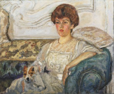 امرأة على أريكة زرقاء بواسطة Pierre Bonnard