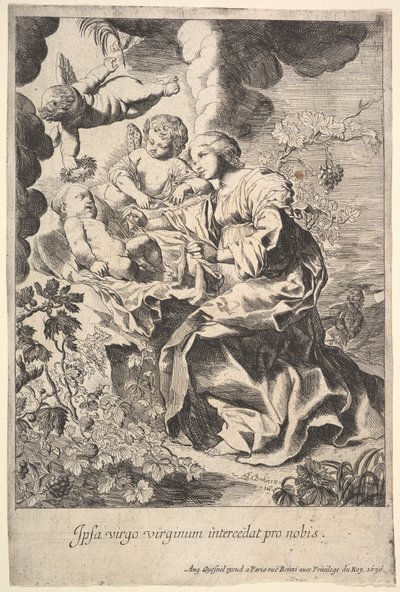 العذراء والطفل مع الملائكة ، 1636. بواسطة بيير بريبيت