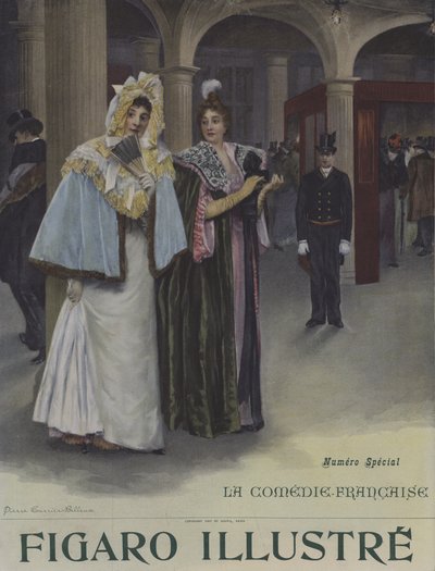 يوم اشتراك في الكوميديا الفرنسية. غلاف لو فيغارو إيلوستري ، يونيو 1897 بواسطة بيير كارير بليوز