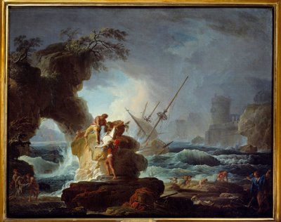 حطام سفينة. لوحة لبيير تشارلز لو ميتاي (1726-1759) بواسطة بيير تشارلز لو ميتاي