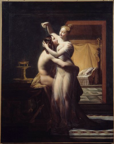 Hero and Leandre Lovers Hero و Leandre ، الزوجان الأسطوريان. لوحة لبيير كلود ديلورم (1783-1859) في القرن التاسع عشر ، بريست ، متحف الفنون الجميلة. بواسطة بيير كلود ديلورم