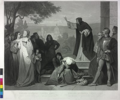 1493 موعظة سافونارولا في فلورنسا بواسطة بيير كوتين