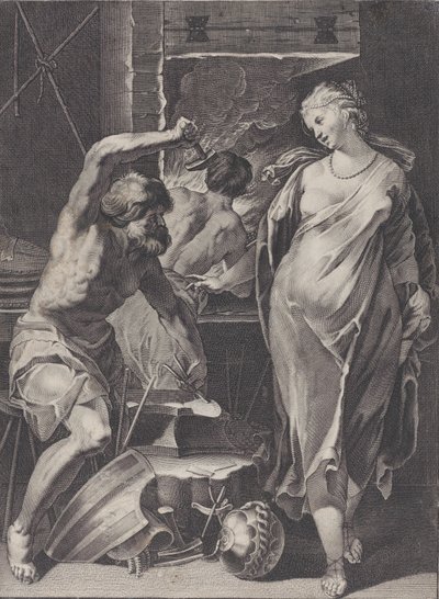 فولكان يزور درع أخيل ، 1624-1675. بواسطة بيير داريت
