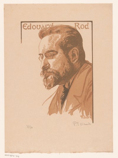 صورة لإدوارد رود Edouard Rod (العنوان على الكائن) بواسطة بيير يوجين فيبرت (توقيع الفنان)