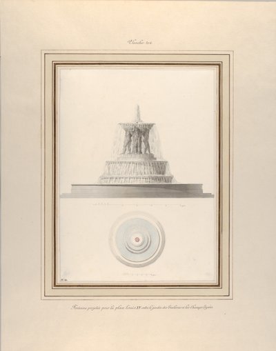 مشروع نافورة في La Place Louis XV ، كاليفورنيا. 1806. بواسطة بيير فرانسوا ليونارد فونتين