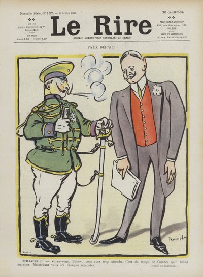 بداية خاطئة. رسم توضيحي لـ Le Rire بواسطة Pierre Georges Jeanniot