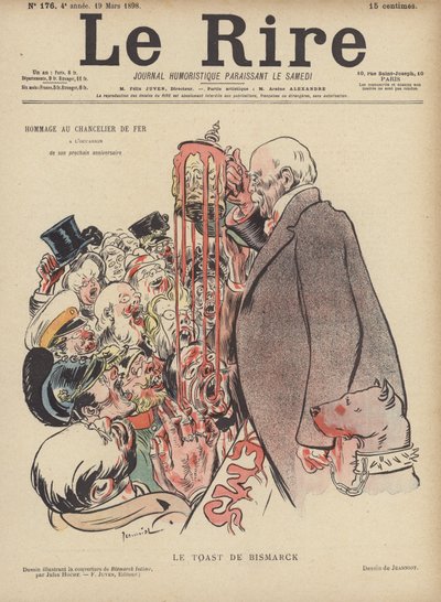 نخب بسمارك. رسم توضيحي لـ Le Rire بواسطة Pierre Georges Jeanniot